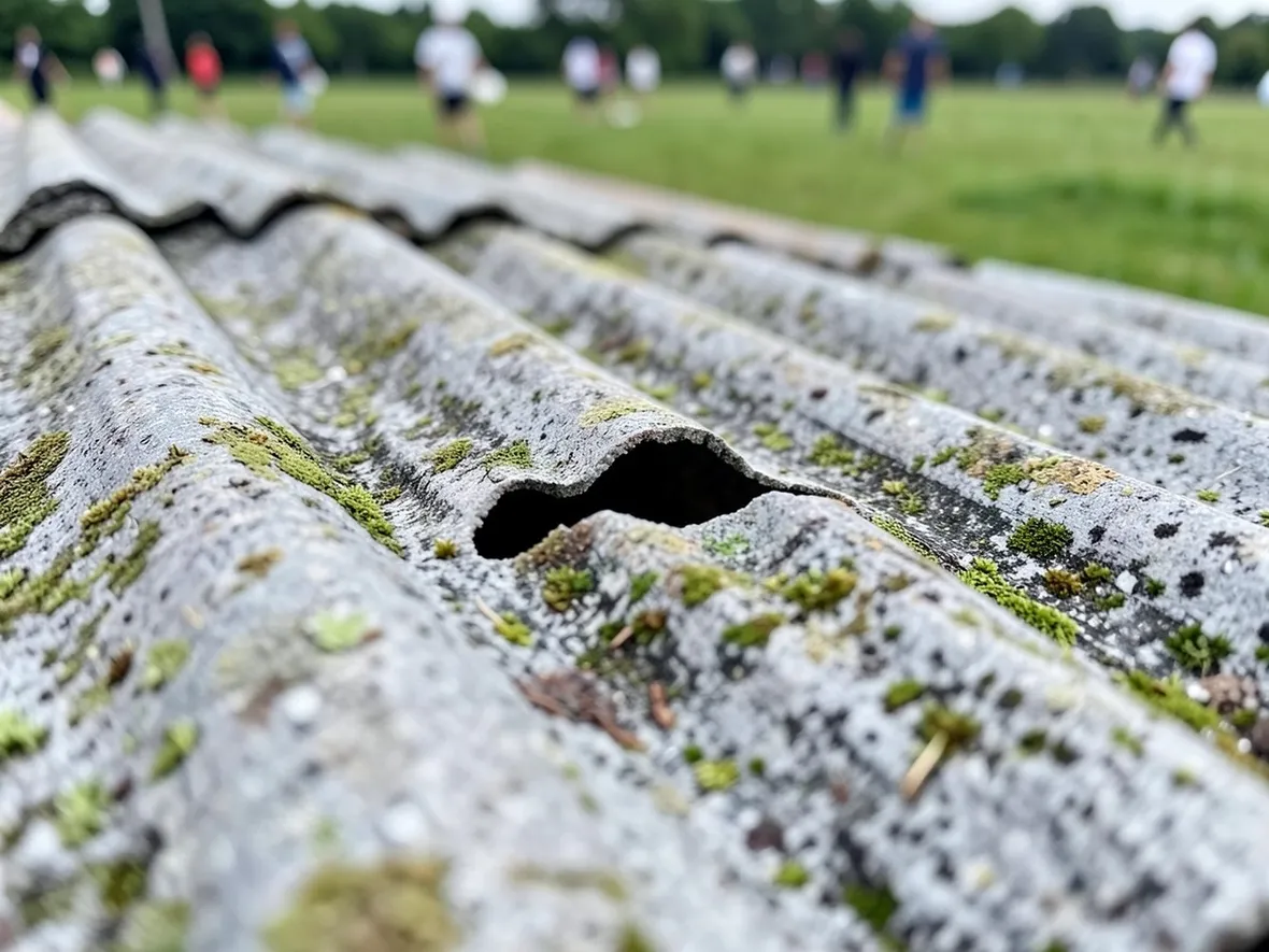 Copertura tetto in amianto deteriorata