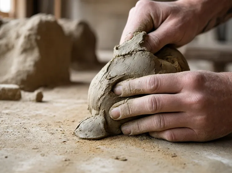 Impasto di argilla per mattoni realizzati a mano