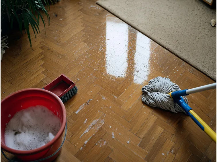 Non pulire il parquet con troppa acqua e detersivi aggressivi