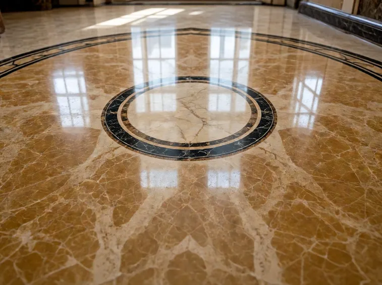 Pavimento in marmo decorato