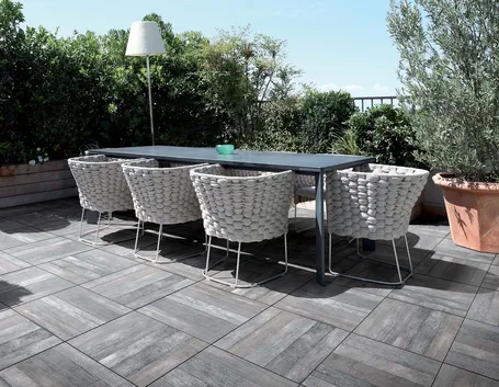 Terrazzo con pavimento flottante