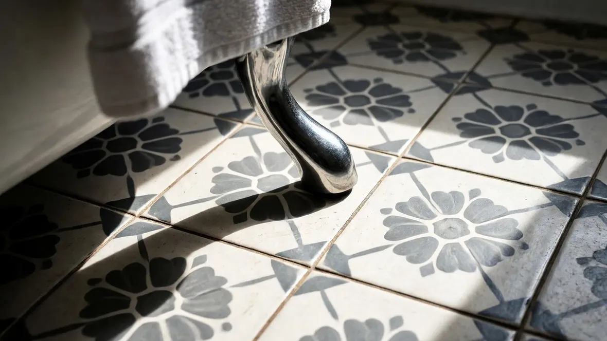 Pavimento in ceramica smaltata e decorata