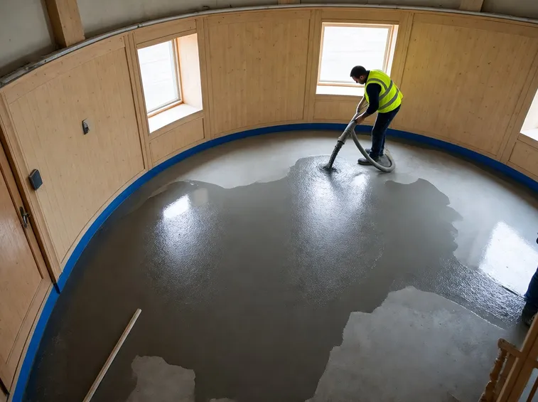 Applicazione del massetto liquido