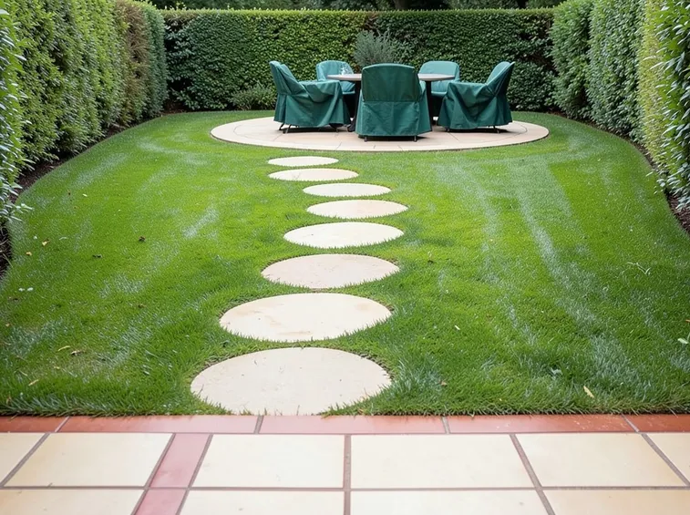Semplice pavimentazione giardino