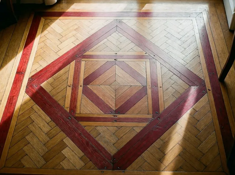 Pavimento in legno decorato