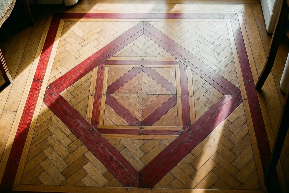 Pavimento in legno decorato