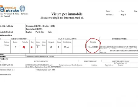 Esempio di visura catastale