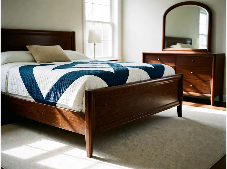 Camera da letto con mobili in legno massello