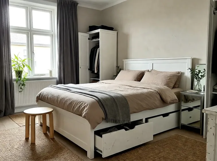 Letto matrimoniale con cassetti contenitori