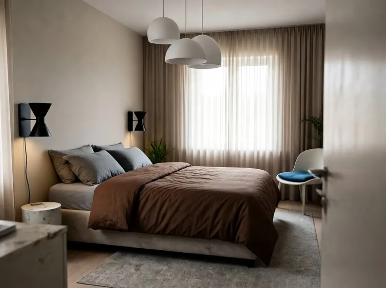 Stanza da letto con lampadari