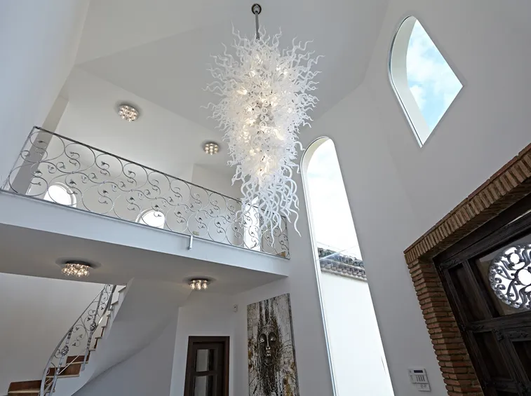 lampadario moderno in vetro