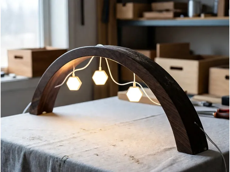 Lampade al led in legno