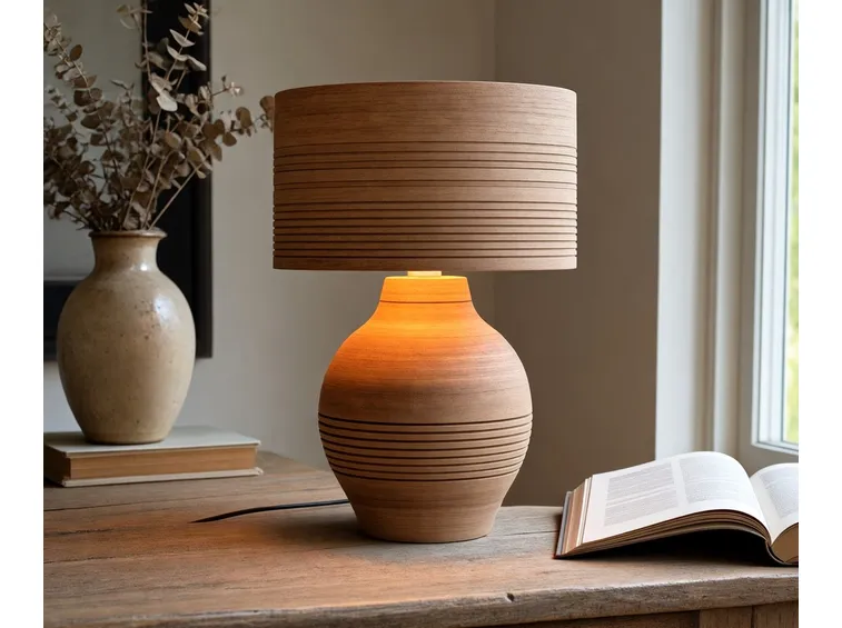 Originale lampada in legno