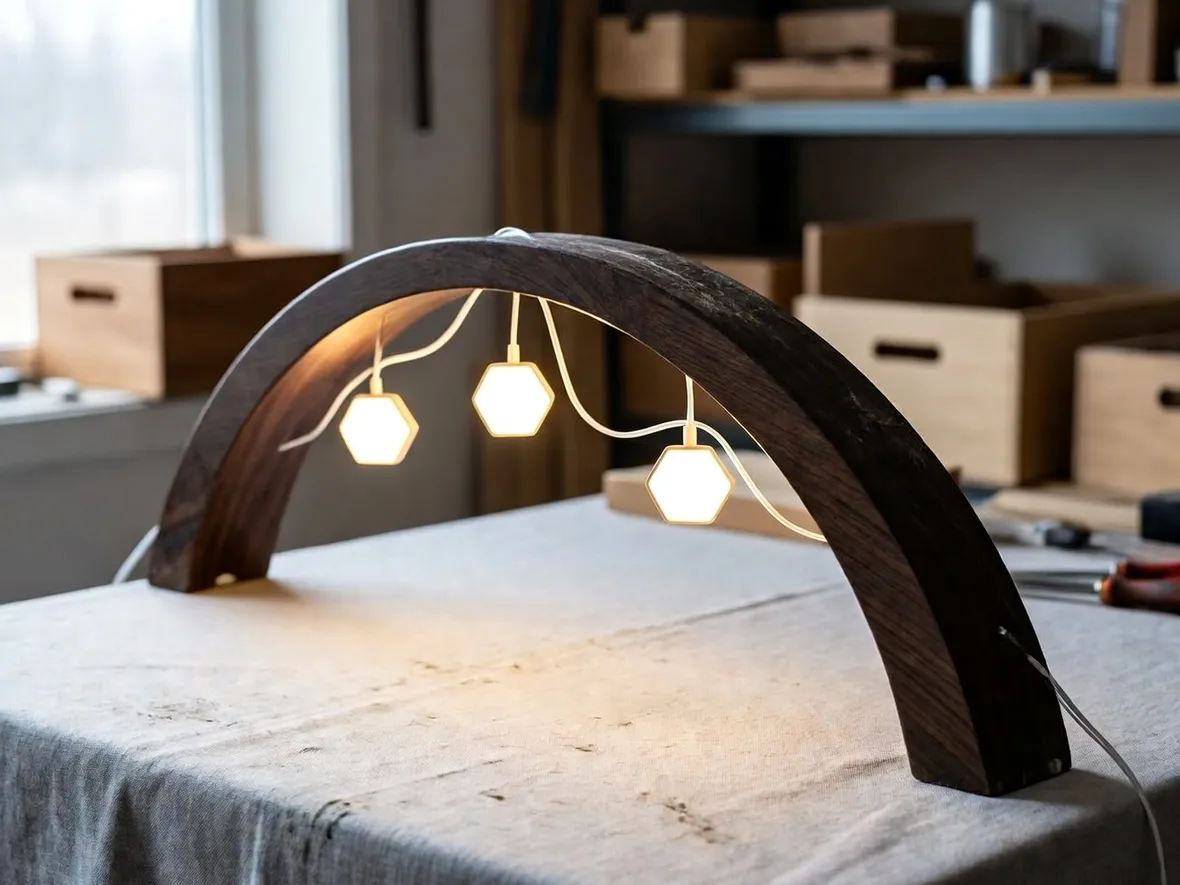 Lampade al led in legno
