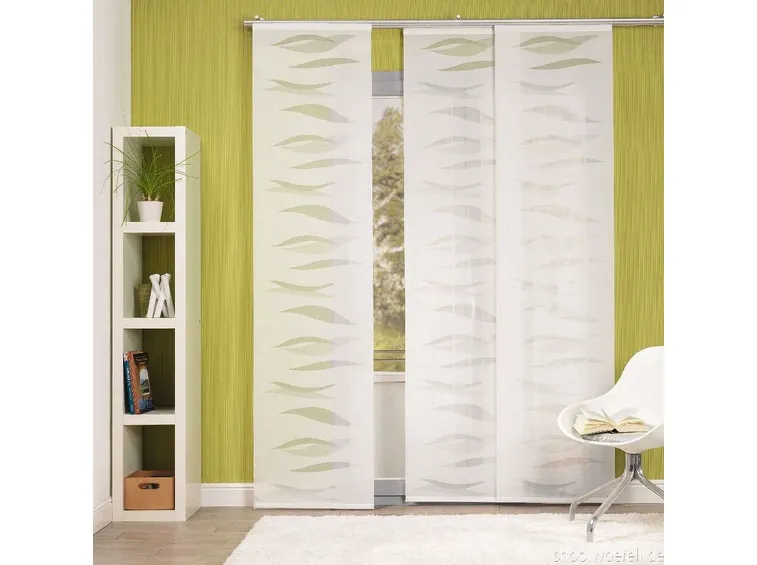 Tende a pannello con inserti in macramé