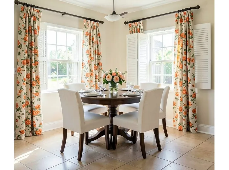 Cucina con tende country