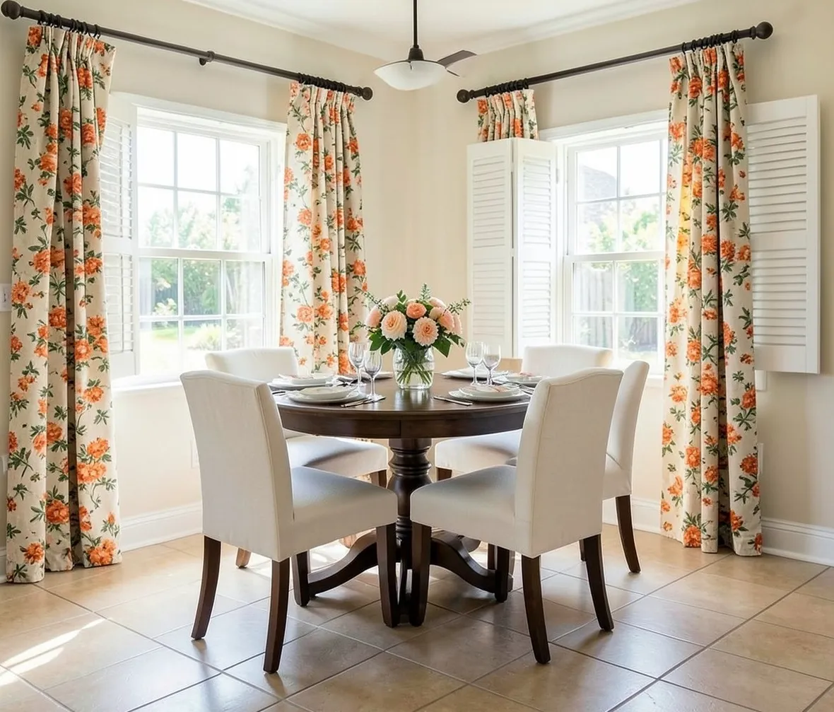 Cucina con tende country