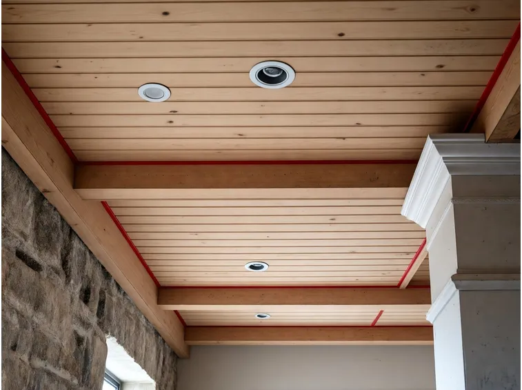 Esempio di controsoffitto con perline