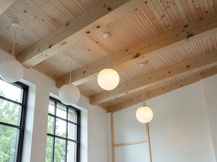 Controsoffitto con perline in legno