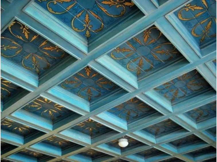 soffitto decorato a cassettoni