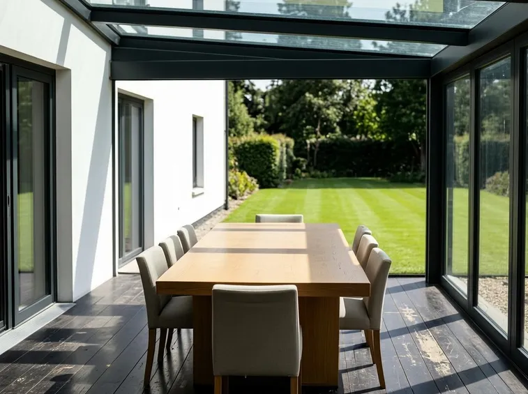 Veranda in alluminio e vetro