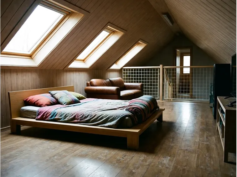 Solaio in legno arredato