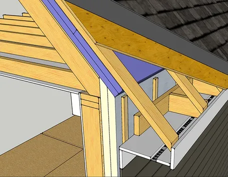 Scheletro del tetto in legno ventilato
