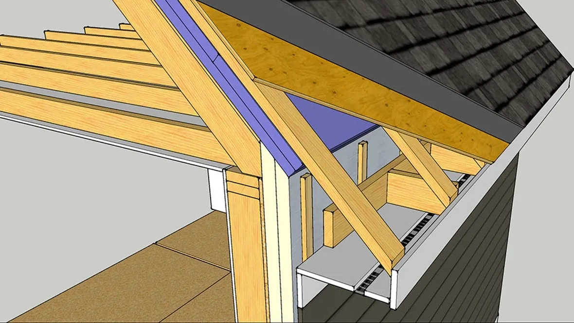 Scheletro del tetto in legno ventilato