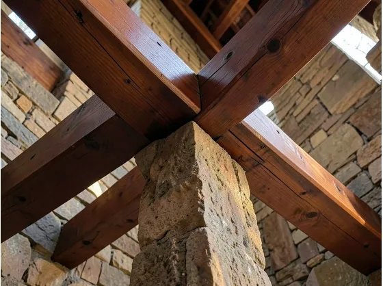 Travi di castagno per copertura
