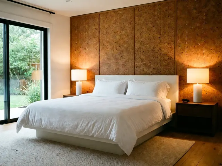 Camera da letto con sughero rustico