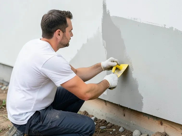 Operazione di posatura dell'intonaco