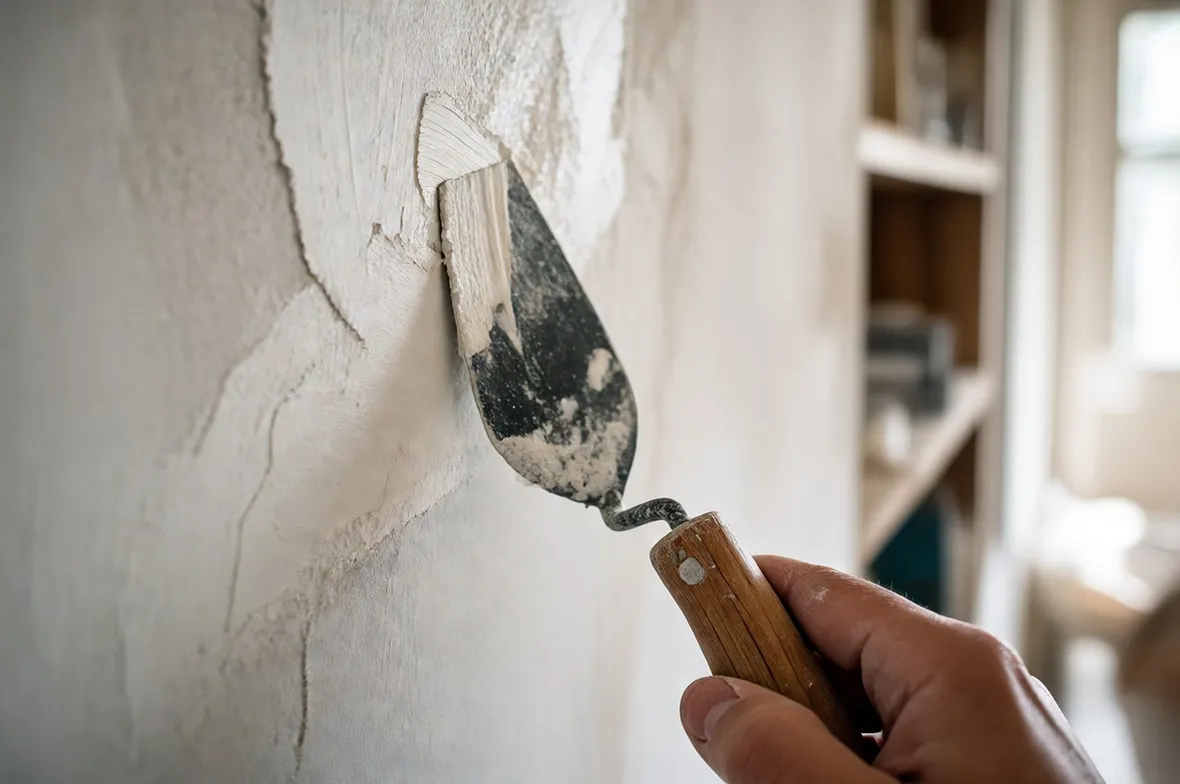 Applicazione dell'intonaco su una parete