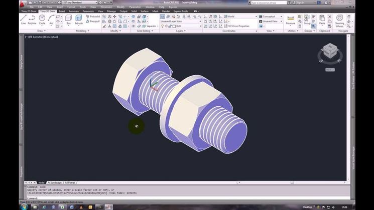 Realizzazione di un <em>bullone dwg</em> su Autocad