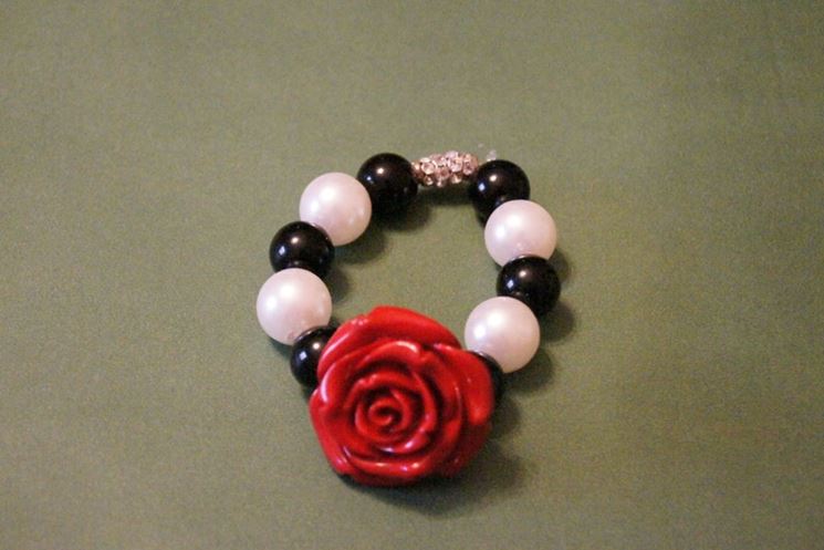 Bracciale con rosa