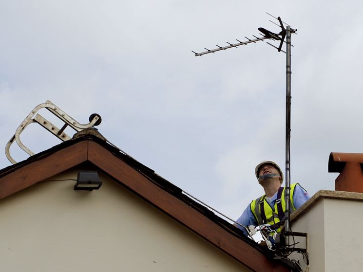 Installazione antenna sul tetto