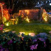 Illuminazione di un giardino con faretti
