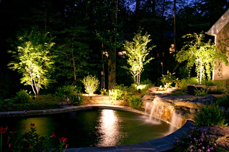 Giardino con illuminazione originale