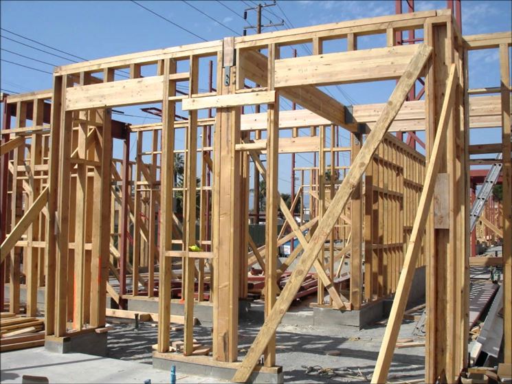La costruzione di un edificio in legno