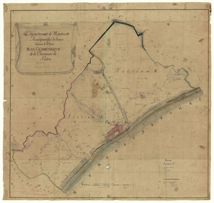 Un esempio di mappa catastale napoleonica