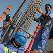 Operai durante la costruzione di un edificio