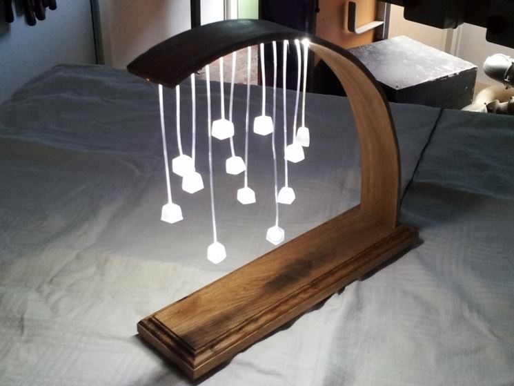 Lampade al led in legno